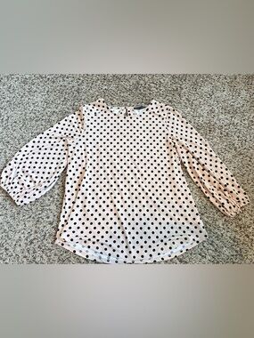 Adrianna Papell Black Polka Dot Blouse